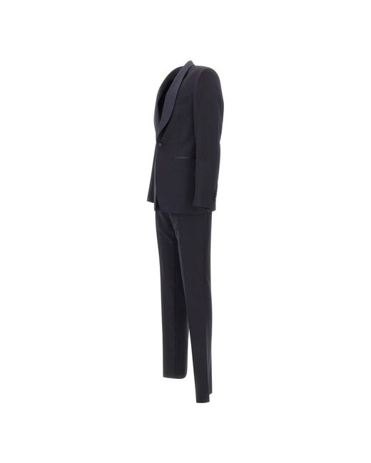 Tagliatore Kostuums ,Zwart ,Wol Single-Breasted Shawl Lapel Suit in het Blue voor heren