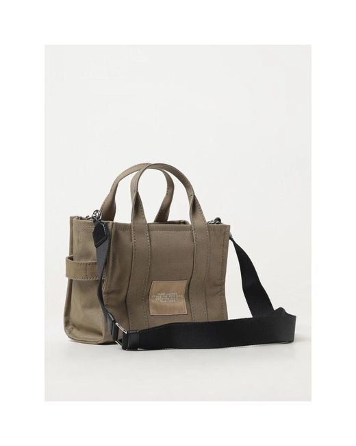 Marc Jacobs Metallic Stilvolle Grüne Canvas Tote Tasche