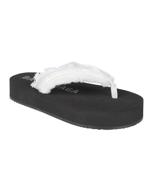 Balenciaga Black Flip Flops