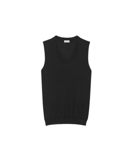 Saint Laurent Black Schickes tanktop in schwarz