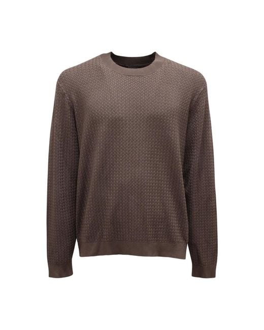 Armani Brown Round-Neck Knitwear for men