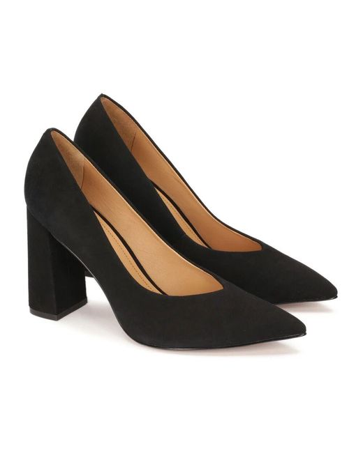 Kazar Black Lederpumps Mit Breitem Absatz