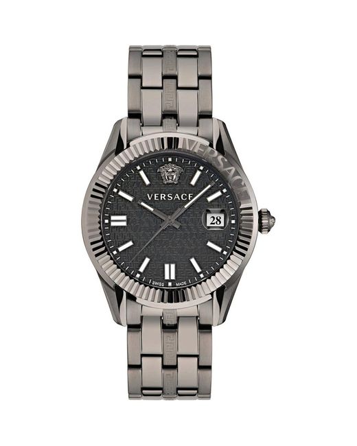 Versace Armbanduhr 41 mm armband edelstahl greca time in Metallic für Herren