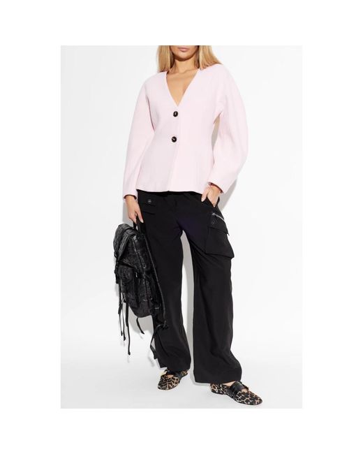 Ganni Wool Blazer in het Pink