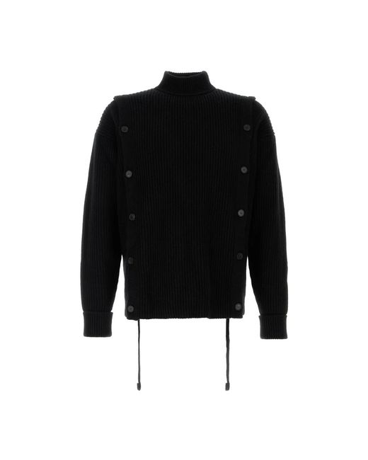 Setchu Truien & Vesten ,Zwart ,Wol Button Jumper in het Black voor heren