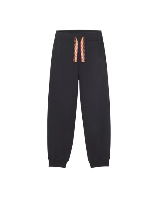 Lanvin Broeken ,Zwart ,Katoen Cotton Jogging Curb Trainingsbroeken in het Blue voor heren