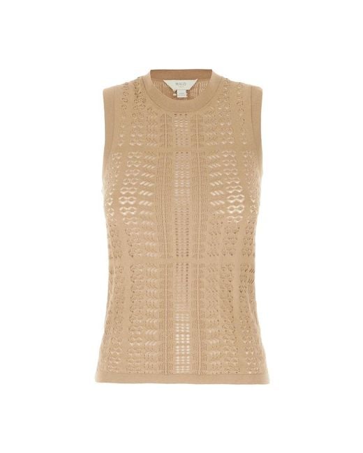Malo Natural Sleeveless Tops