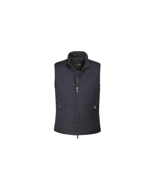 Moorer Jassen ,Blauw ,Polyester Smooth Gilet in het Blue voor heren