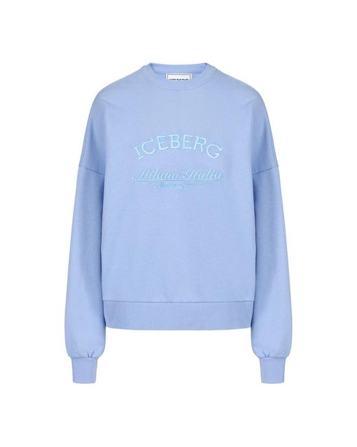 Iceberg Hoodies & Sweatvesten ,Blauw ,Regular Fit Sweatshirt in het Blue
