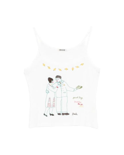 Bode Tops ,Wit ,Katoen Companion Tank in het White