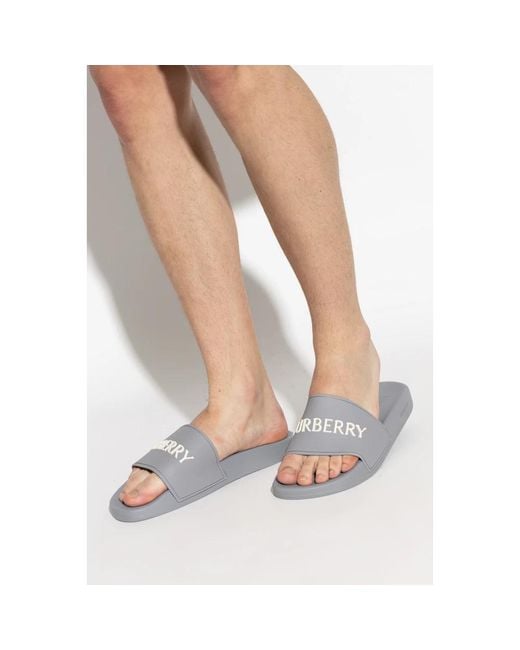 Burberry White Sliders for men