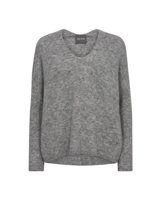Mos Mosh Gray V-Neck Knitwear