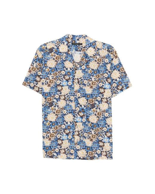 Brian Dales Blue Short Sleeve Shirts for men