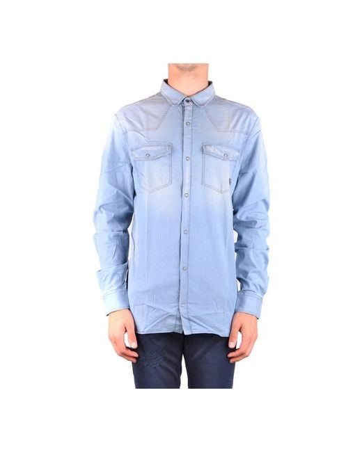 Balmain Blue Denim Shirts for men