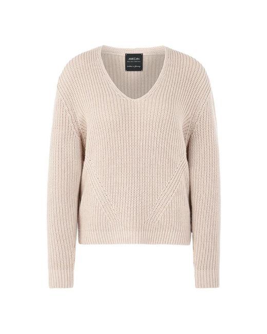 Marc Cain Duits Gebreide V-Hals Pullover Sweater in het Natural