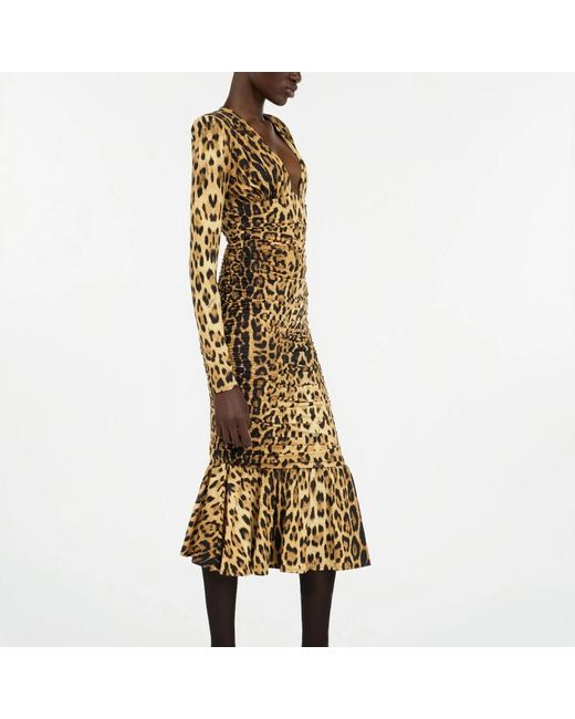 Roberto Cavalli Metallic Midi Dresses