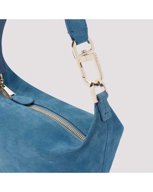 Giorgio Armani Blue Wildleder kalbsleder handtasche blau