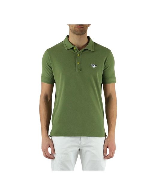 Polo in cotone piquet con patch logo di Replay in Green da Uomo