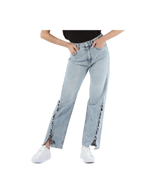 Karl Lagerfeld Blue High rise straight jeans mit fünf taschen