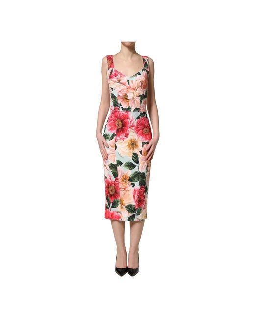 Dolce & Gabbana Red Midi Dresses