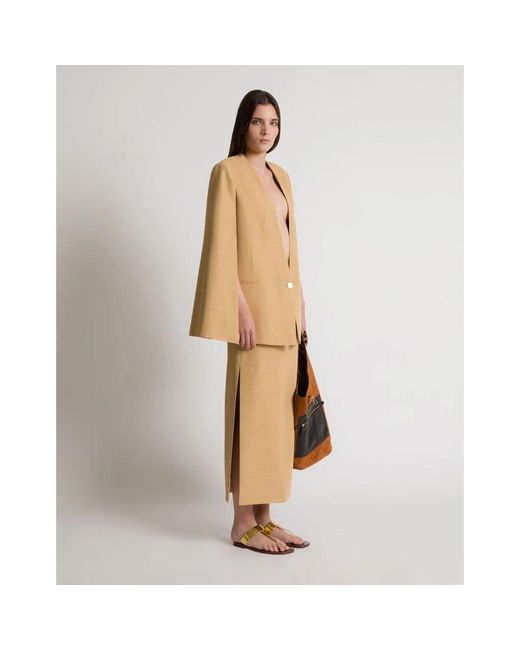 Alberta Ferretti Natural Midi Skirts