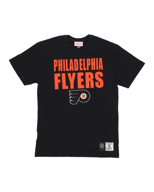 Mitchell & Ness Tops ,Zwart ,Katoen Nhl Legendarische Slub Tee Hockeyteam Viering in het Black voor heren
