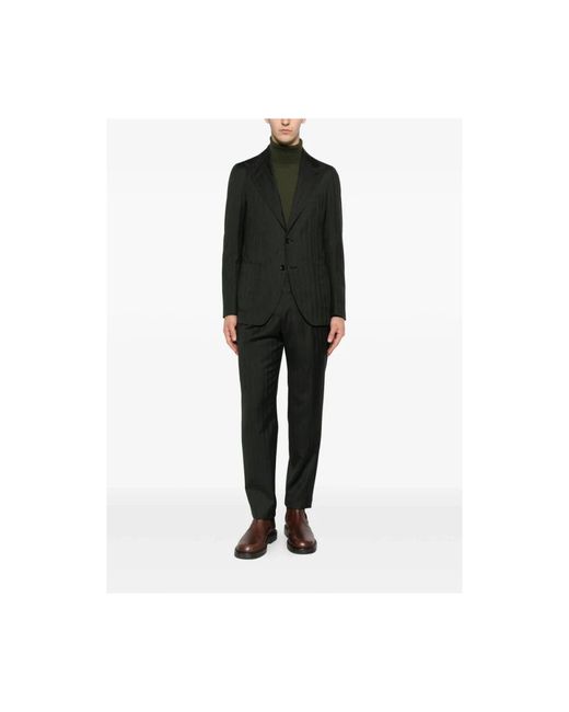 Tagliatore Kostuums ,Groen ,Herringbone Single-Breasted Suit in het Black voor heren