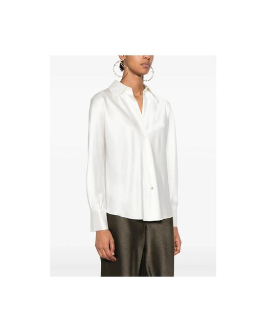 Vince Overhemden ,Wit ,Satijn Zijden Satijnen Blouse in het White