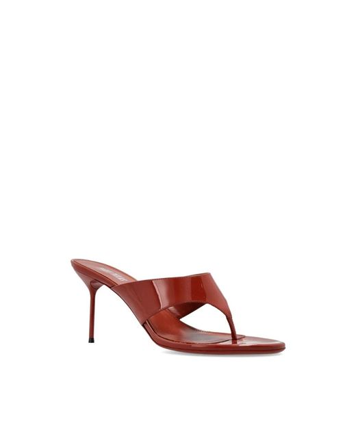 Paris Texas Red Heeled Mules