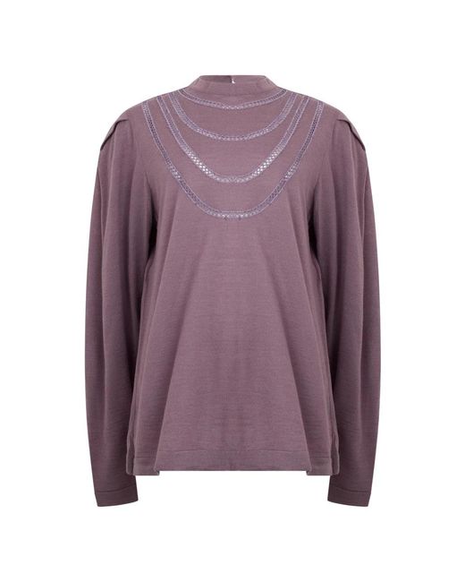 Alberta Ferretti Purple Round-Neck Knitwear
