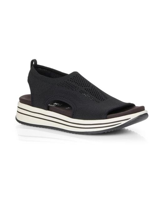 Remonte Black Flat Sandals