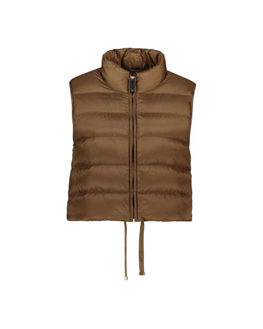 Max Mara Cropped Padded Vest in het Brown