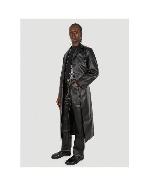 Eytys Black Leather Trousers for men