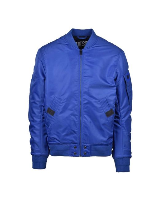 DIESEL Blue Bomber Jackets for men