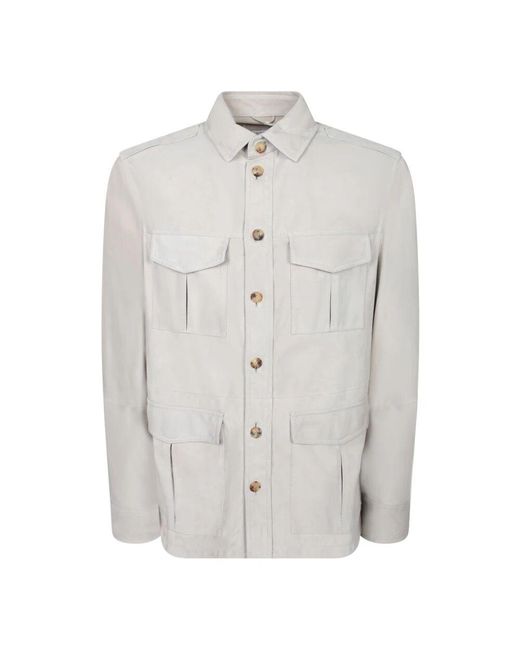 Brunello Cucinelli Braune Wildlederjacke Lässiger Stil in Gray für Herren