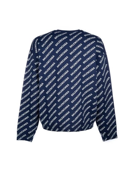 Balenciaga Blue Round-Neck Knitwear for men