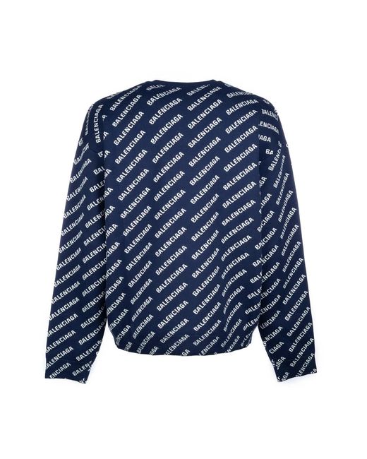 Balenciaga Blue Round-Neck Knitwear for men