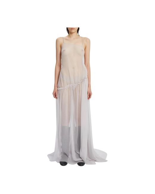 Ann Demeulemeester Kleedjes ,Grijs ,Deconstructed Jurk Met Asymmetrische Achterkant in het Gray