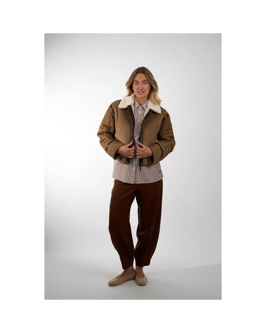Max Mara Korte Gewatteerde Jas in het Brown
