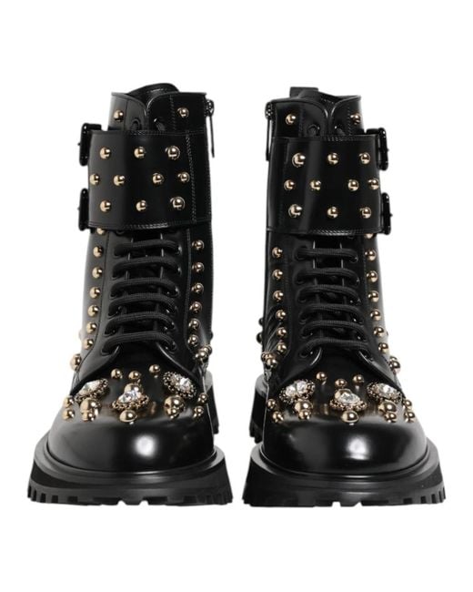 Lace-Up Boots di Dolce & Gabbana in Black