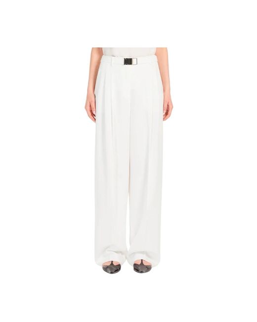 Max Mara White Elegante Cropped Hose Mit Gürtel