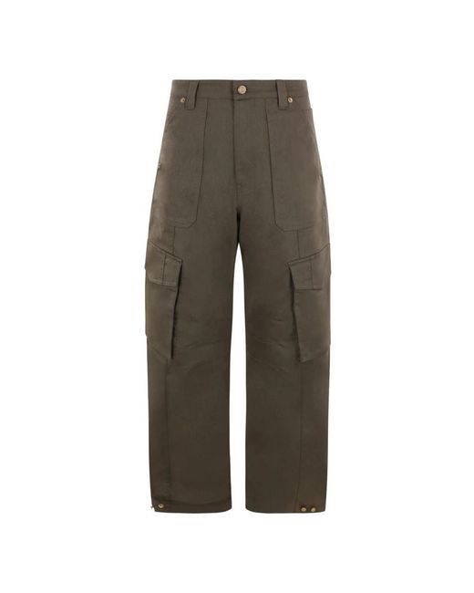 Golden Goose Deluxe Brand Gray Wide Trousers for men