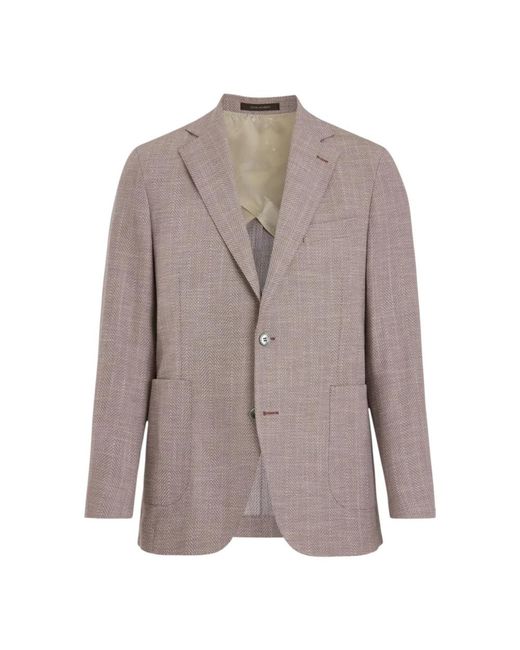 Oscar Jacobson Brown Blazers for men