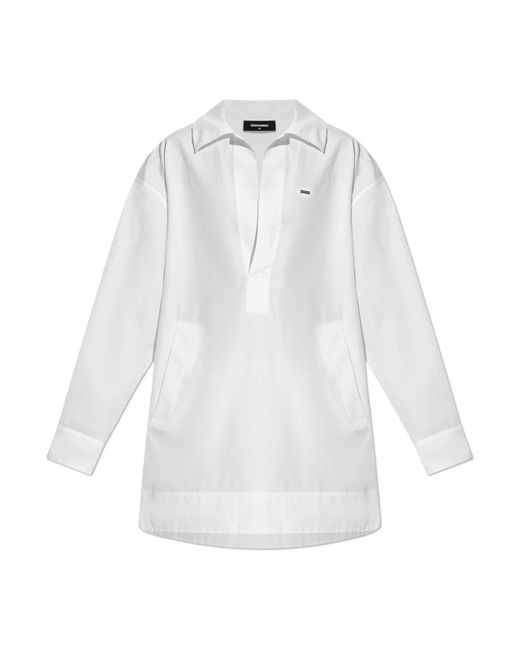 DSquared² V-Neck Jurk in het White