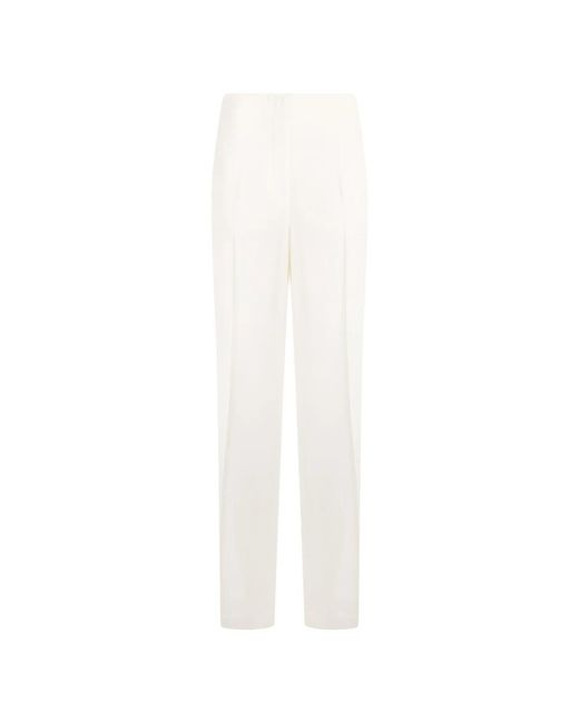 Alberta Ferretti White Straight Trousers