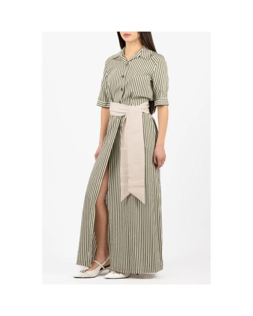 Hanita Midi Crepe Jurk in het Metallic