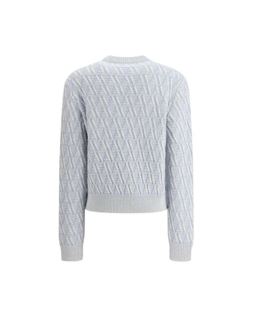 Fendi Jacquard Logo Pullover in het Blue
