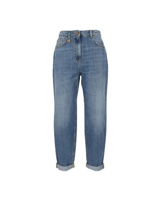 Elisabetta Franchi Blue Loose Fit Jeans