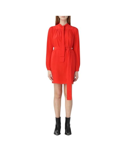 DSquared² Red Rotes Seidenkleid Mit Schleife