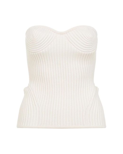 Jean Paul Gaultier White Sleeveless Tops